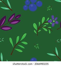 Abstract floral pattern on a green background