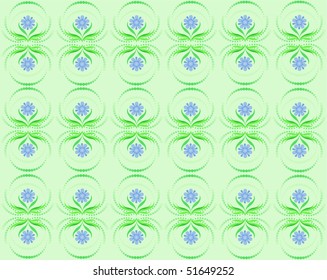 abstract floral pattern on a green background