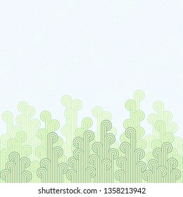 Abstract floral pattern on striped background with free space for text on top of the picture
