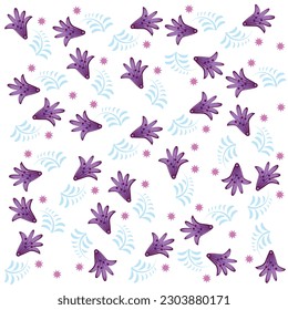 Resumen de patrón floral sobre blanco aislado.Usar diseño de fondo y diseño textil. 