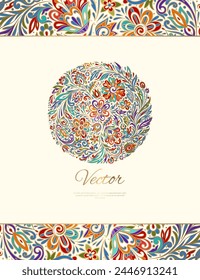 Abstractas patrón floral sobre fondo blanco. Adorno de Vector. Elementos Paisley. Ideal para tela, invitación, Fondo de pantalla, decoración, embalaje o cualquier idea deseada.