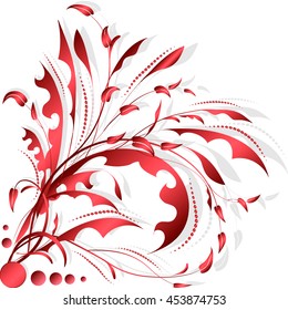 Abstract floral pattern on a white background, can be user for wallpaper, invitation, cards,  pattern fills, background,surface textures.