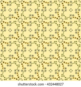 Abstract floral pattern on a yellow background