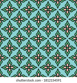 Abstract floral pattern, Ornamental seamless pattern design