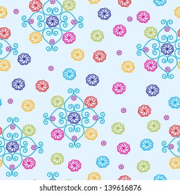 Abstract floral pattern with ornaments
