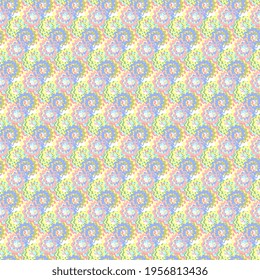 Abstract floral pattern, pastel multicolored colors. Vector seamless illustration for fabric, wallpaper.