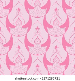 Resumen de patrón floral en color rosa. Fondo de flores estilizadas. Patrón vectorial para textiles, impresión, tela, fondo, papel pintado.