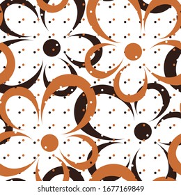 Abstract floral pattern, polka, seamless vector background.