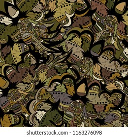 Abstract floral pattern. Psychedelic, sketch drawn by hand