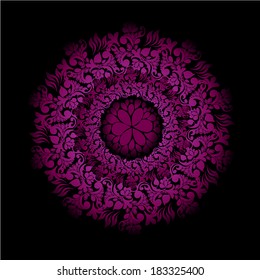 abstract floral pattern purple circle. Vector