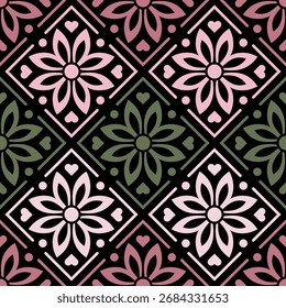 Abstract floral pattern, regular geometric order, seamless vector