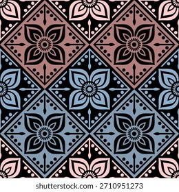 Patrón floral Abstractas, orden geométrica regular, Vector sin costuras