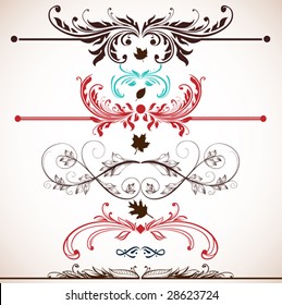 Abstract floral pattern. Retro elements with ornaments for background.