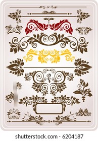 Abstract floral pattern. Retro elements with ornaments for background. Part 8.