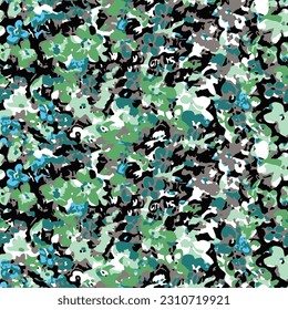 Patrón floral abstracto, diseño retro sin fisuras