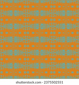 Abstract floral pattern seamless background cute small flowers motif.  Square shapes texture retro style geometric ornament.