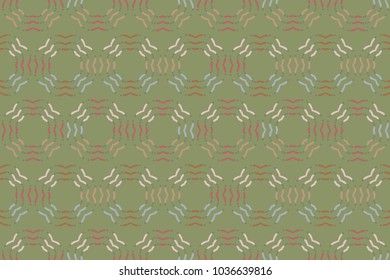 Abstract floral pattern. Seamless ornament for simple ethnic design. Endless texture for wrapping, textiles, paper.