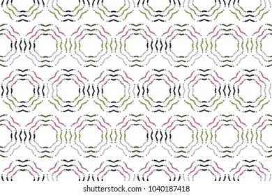 Abstract floral pattern. Seamless ornament for simple ethnic design. Endless texture for wrapping, textiles, paper.