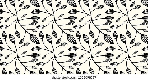 Abstractas estampado floral sin costuras. Ilustración vectorial