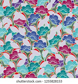 Abstract floral pattern (Seamless Vector)