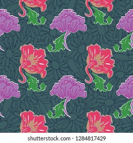 Abstract floral pattern (Seamless Vector)