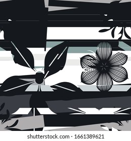 Abstract floral pattern, seamless vector background.