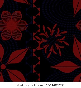 Abstract floral pattern, seamless vector background.
