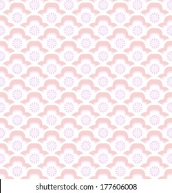 Abstract floral pattern. Seamless vector background. Pink and white texture.