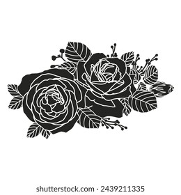 Abstract floral pattern. Silhouette of a rose.