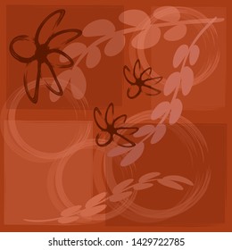 Abstract floral pattern for silk scarf, vector illustration