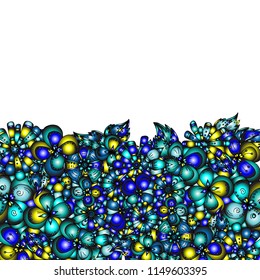 Abstract floral pattern, sketch drawn by hand