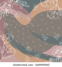 hijab cuadrado con motivos florales abstractos con colores pastel