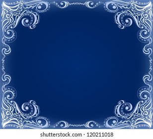 Abstract floral pattern. Template frame design for card.