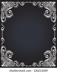 Abstract floral pattern. Template frame design for card.