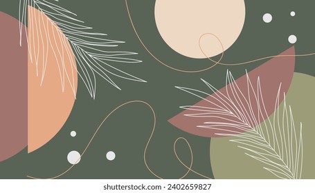 Abstract floral pattern with tropical leaves