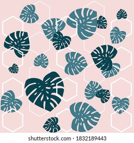 abstract floral pattern with a tropical palm leaves
