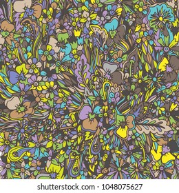 Abstract, floral pattern .Vector illustration, hand drawn doodle