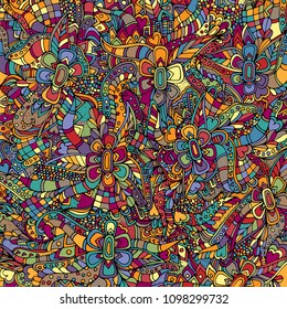 Abstract, floral pattern .Vector illustration, hand drawn doodle