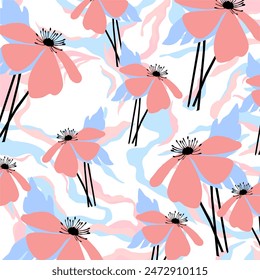 Abstractas patrón floral. Ilustración vectorial.