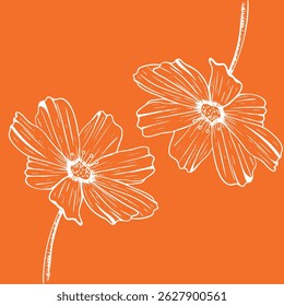 Padrão floral abstrato. Ilustração de vetor.  Padrão floral perfeito. Padrão floral desenhado à mão abstrato.