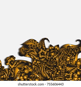 Abstract, floral pattern .Vector illustration, hand drawn doodle
