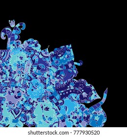 Abstract floral pattern .Vector illustration, hand drawn doodle