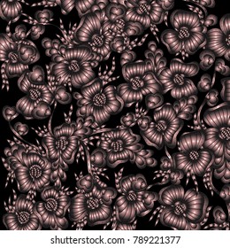 Abstract, floral pattern .Vector illustration, hand drawn doodle