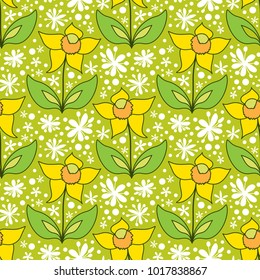 Abstract floral pattern, vector seamless ornament of stylized flowers