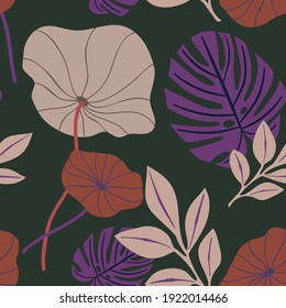 Abstract floral pattern. Vector seamless texture.