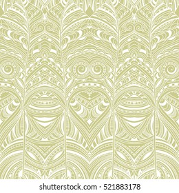 Abstract floral pattern. Vector seamless doodle hand drawn wallpapers