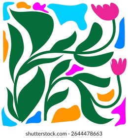 Abstract floral pattern with vibrant colors