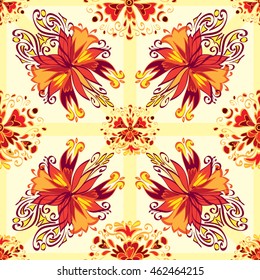 an abstract floral pattern in warm tones