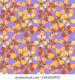Abstract floral pattern.Marigolds.Leaves, flowers and branches.For surface decoration and decoration.