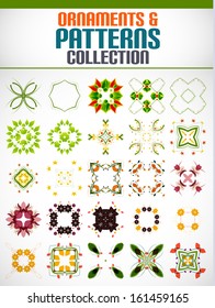 Abstract floral patterns shapes set for design